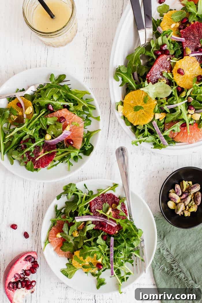Plated Winter Citrus Salad with Dressing