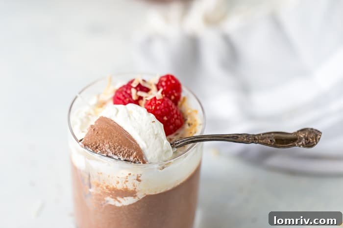 Chocolate Coconut Panna Cotta in Glasses with Toppings