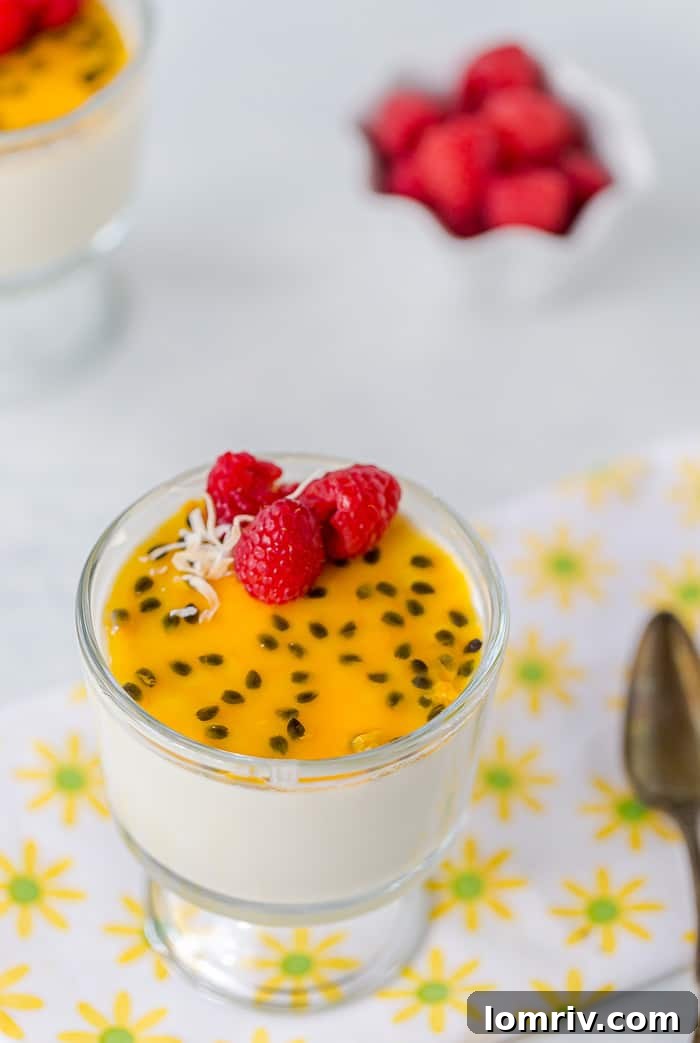 Passionfruit Coconut Panna Cotta – Elegant and easy to make, a perfect dessert for any occasion.