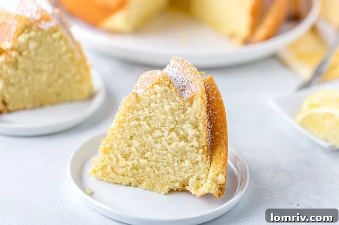 Moist Lemon Bundt Cake with Powdered Sugar