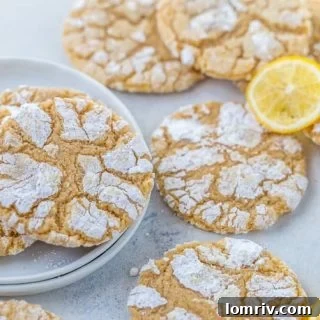 Meyer Lemon Crinkle Cookies on a cooling rack
