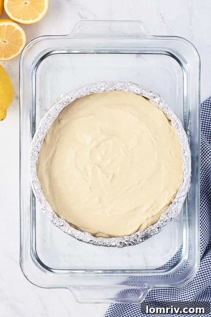 Lemon Cheesecake in Water Bath