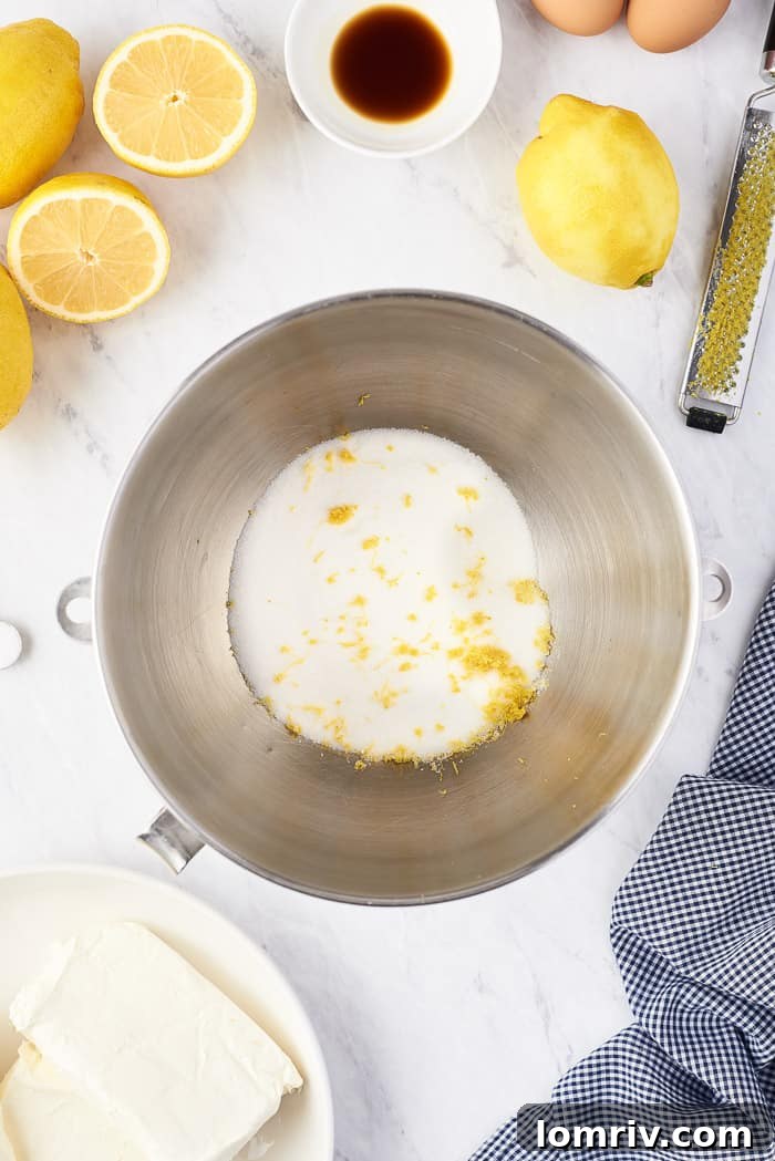 Mixing Lemon Zest with Sugar
