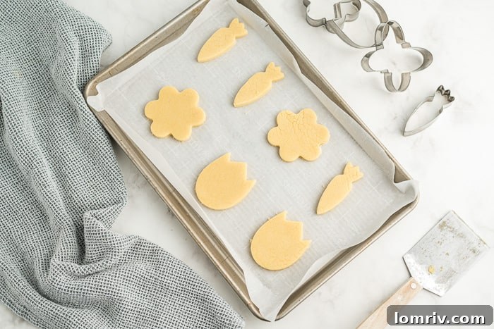 Freshly baked spring sugar cookies cooling on a wire rack