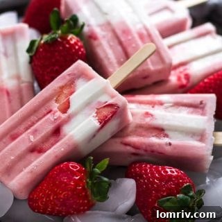 Strawberry and Cream Popsicles