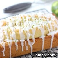 Golden brown Coconut Key Lime Bread with a sweet glaze