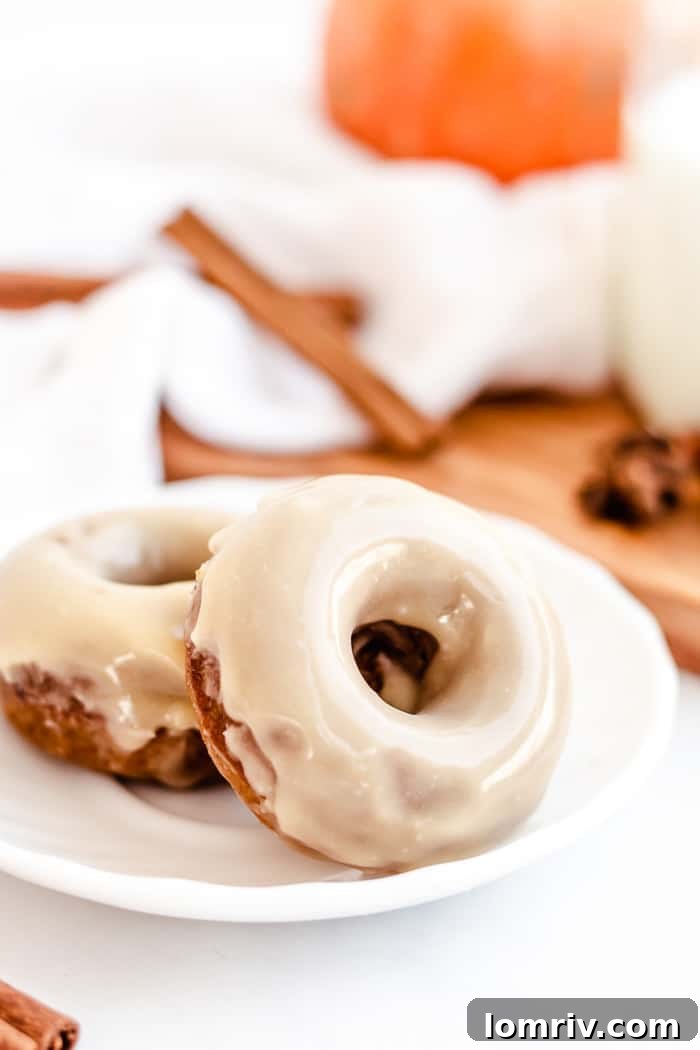 Baked Pumpkin Donuts with Maple Glaze