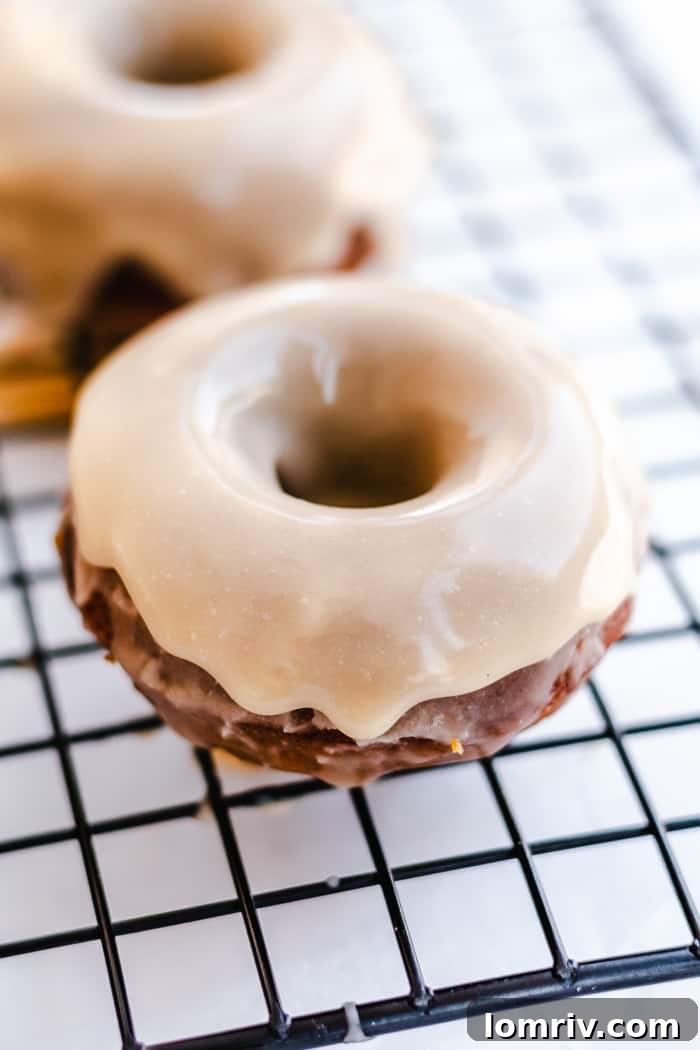 Baked Pumpkin Donuts with Maple Glaze
