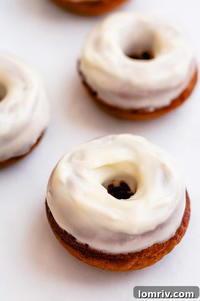 Baked Pumpkin Donuts with Cream Cheese Frosting