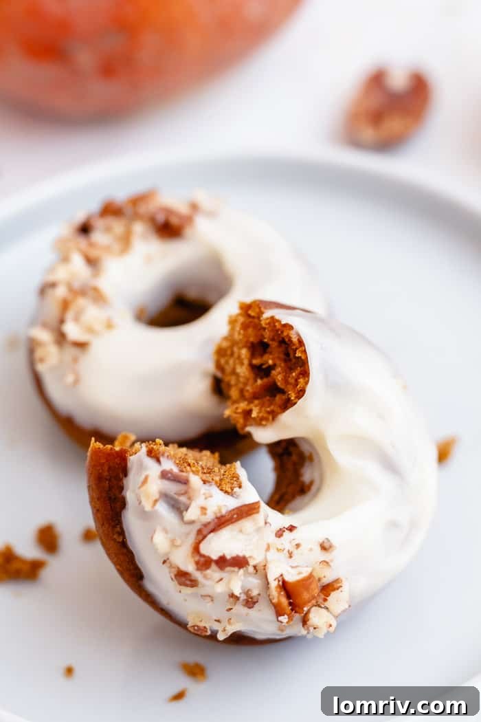Baked Pumpkin Donuts with Cream Cheese Frosting