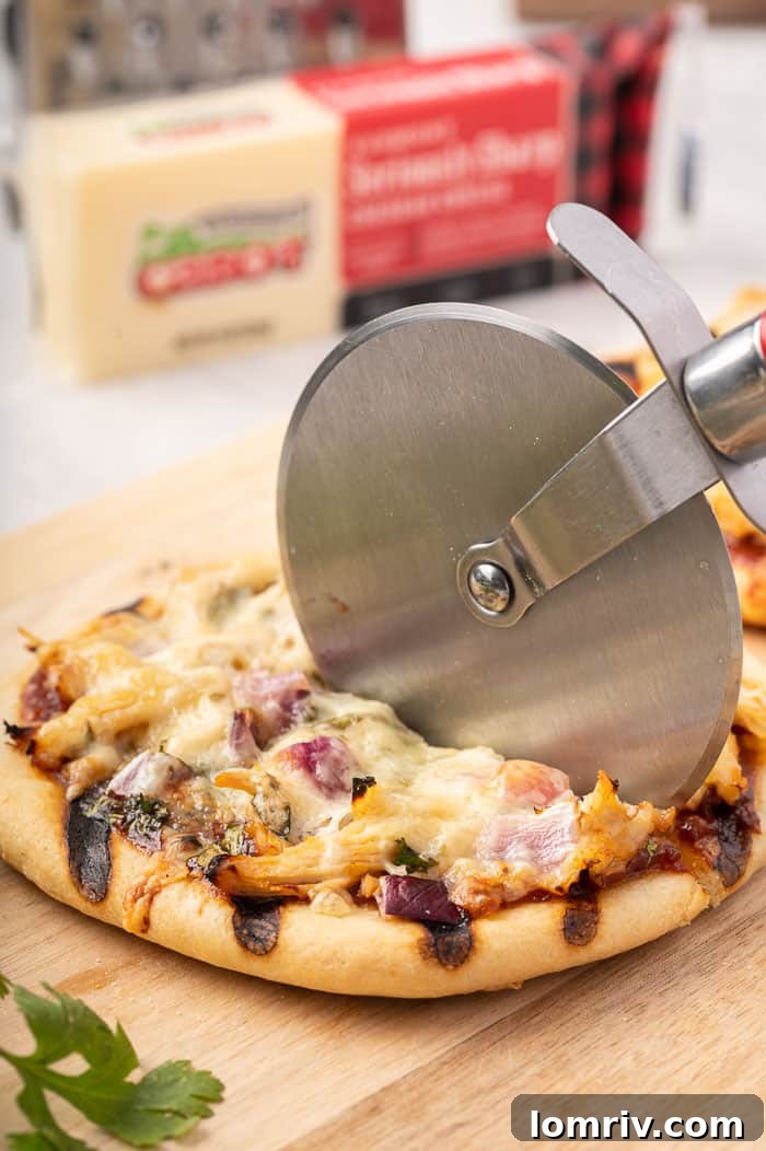 Homemade Grilled BBQ Chicken Pizza with Fresh Ingredients