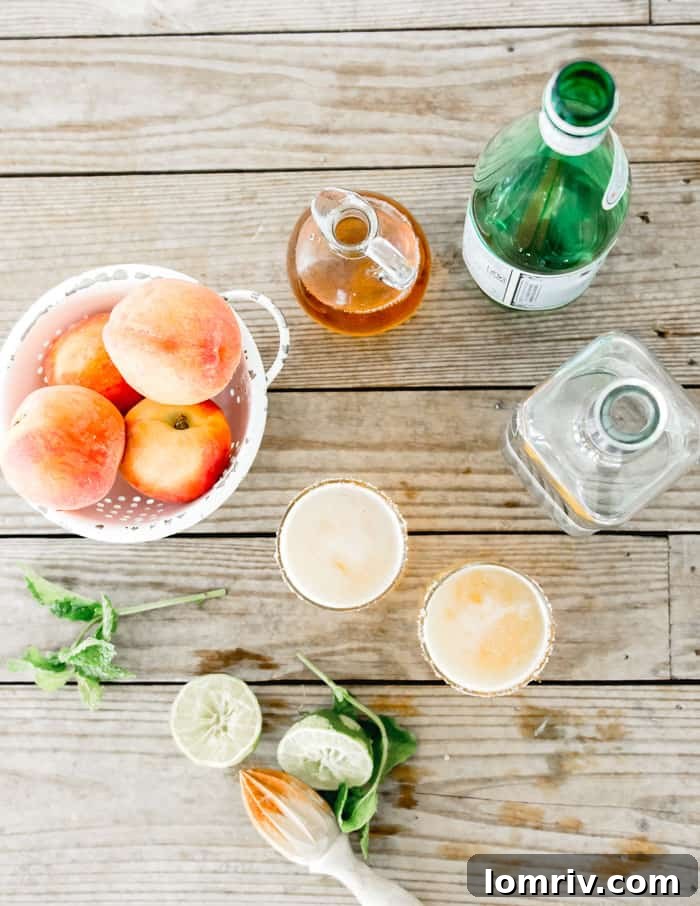 Ingredients for Peach Paloma