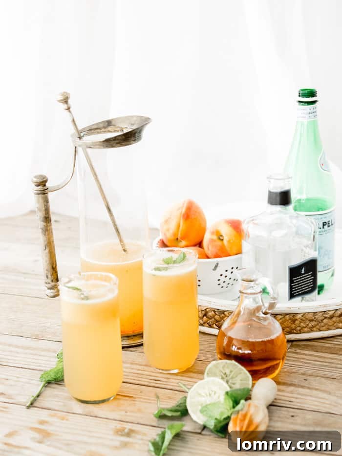 Making Peach Paloma in a pitcher