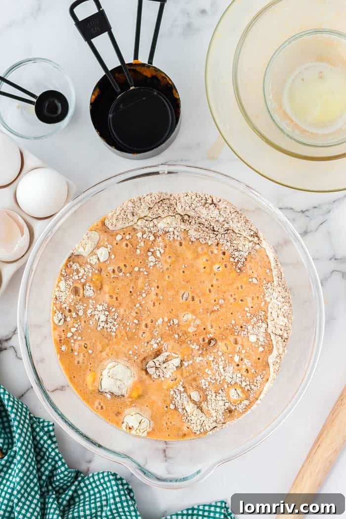 Folding Pumpkin Pancake Batter