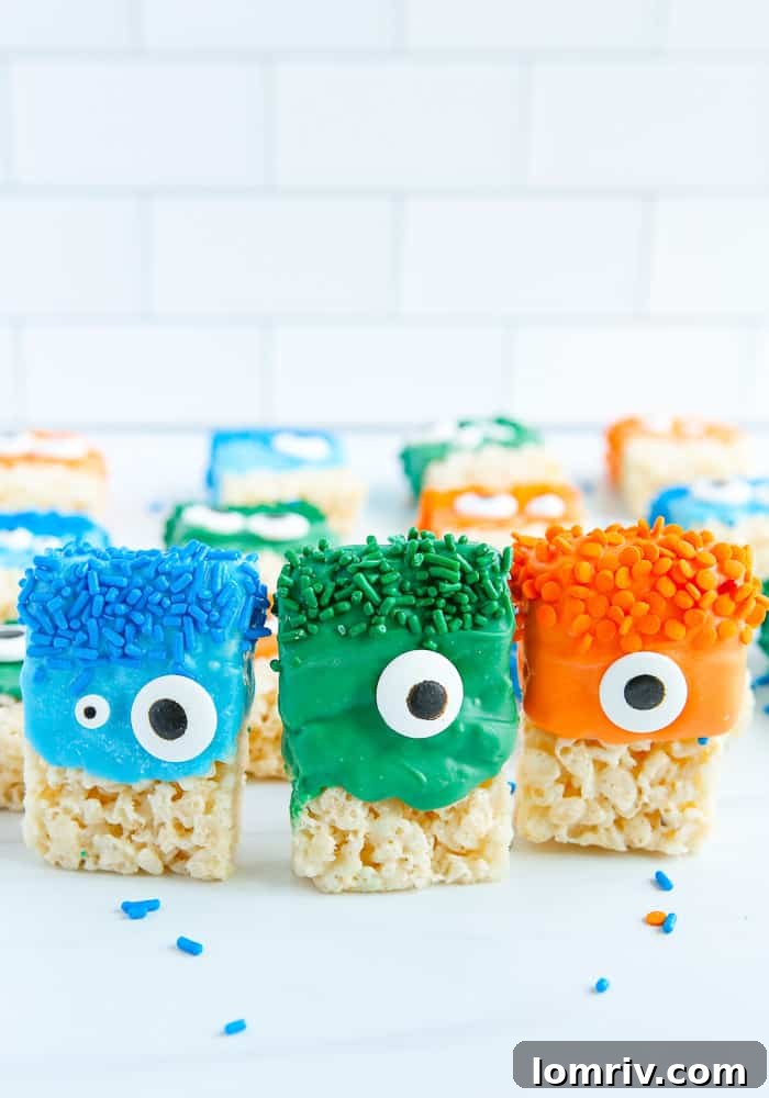 Colorful Monster Rice Krispie Treats