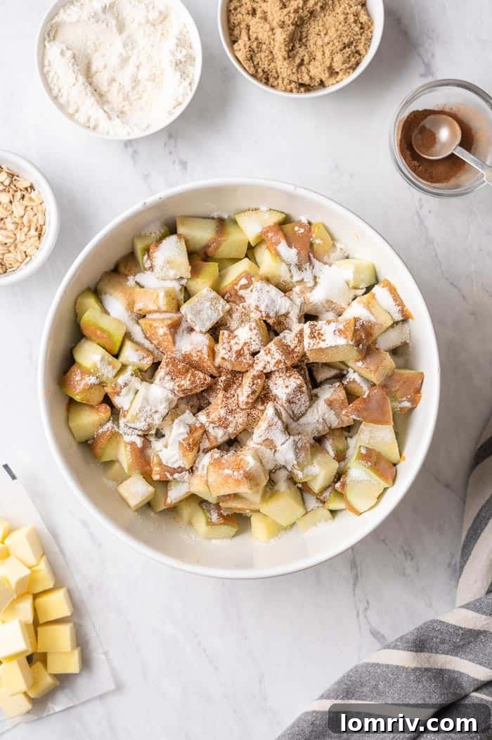 Transferring Apple Mixture to Baking Pan