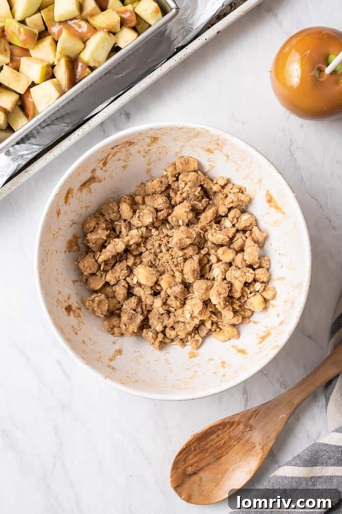 Caramel Apple Crisp Ready for Baking