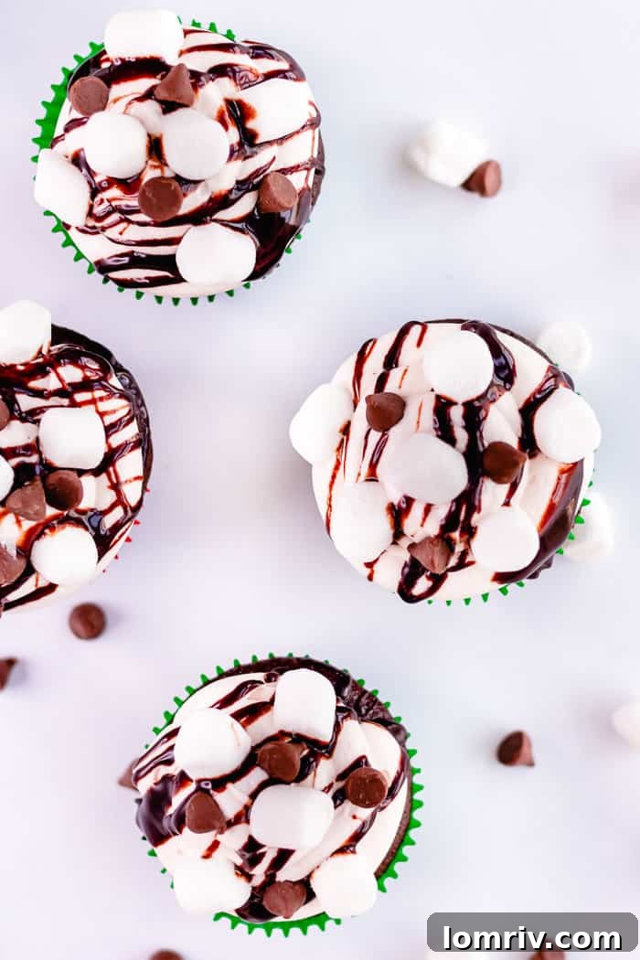 Hot Cocoa Chocolate Cupcakes