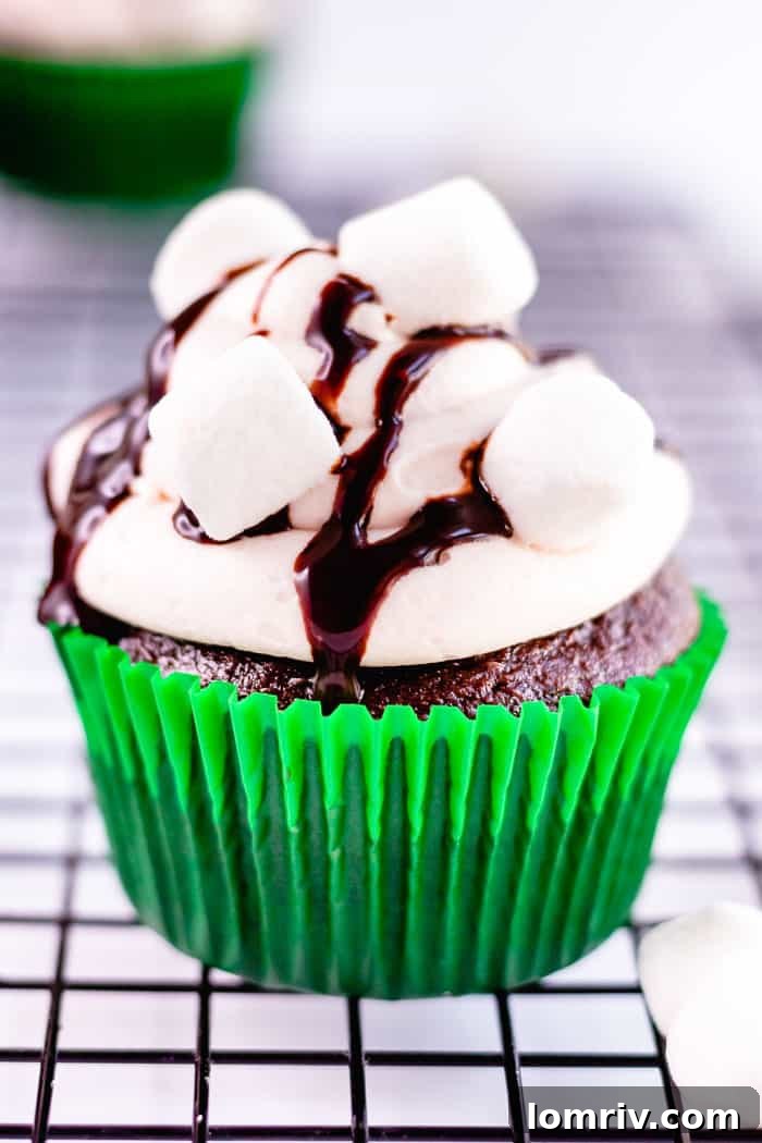 Hot Cocoa Chocolate Cupcakes