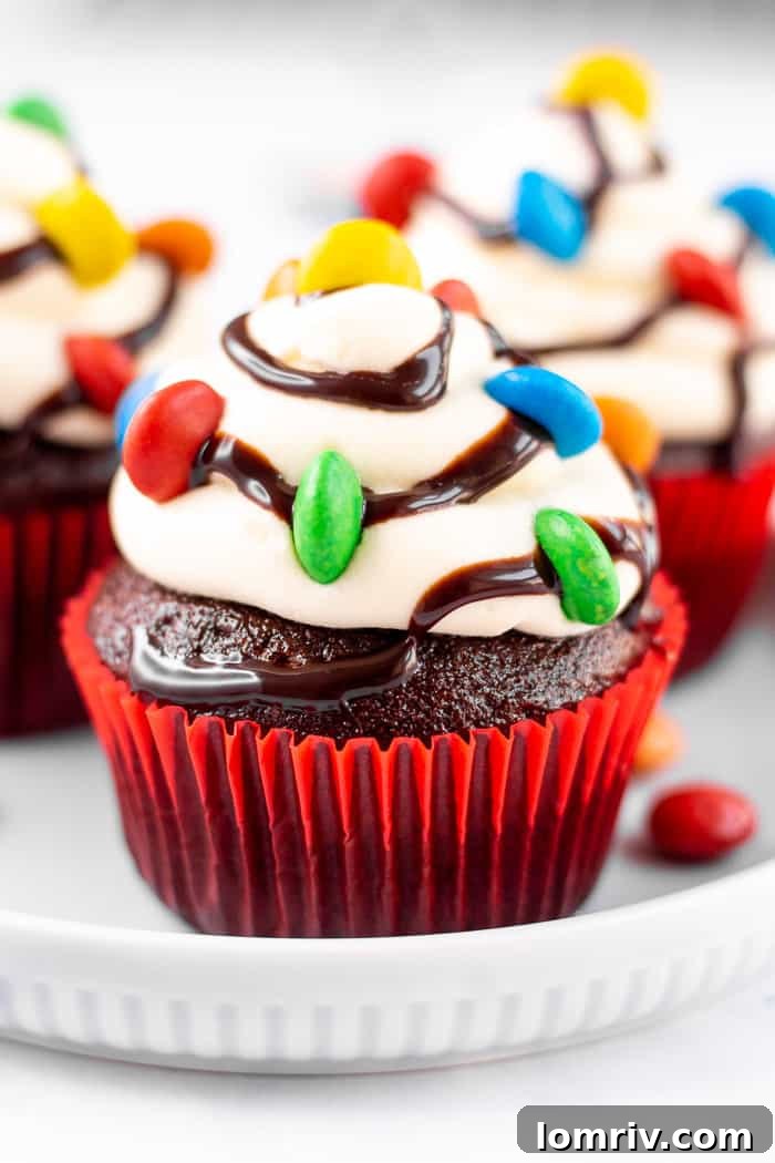 Festive Christmas Lights Chocolate Cupcakes