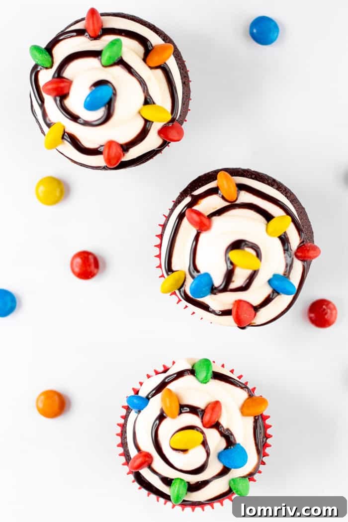 Christmas Lights Cupcake Decoration Process