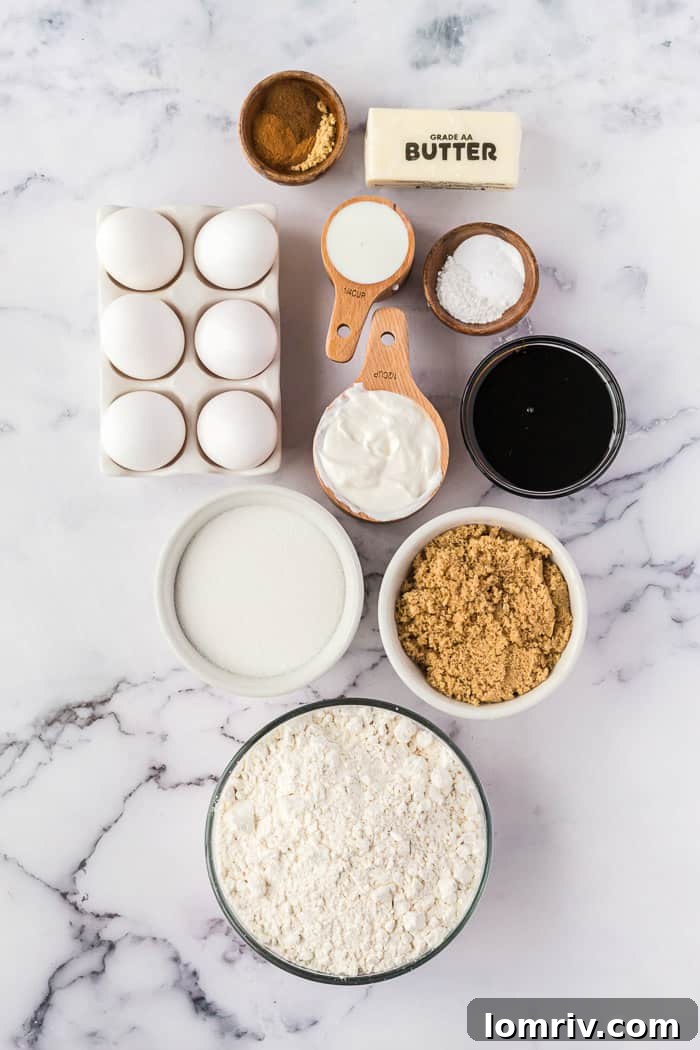 Gingerbread Bundt Cake - Ingredients