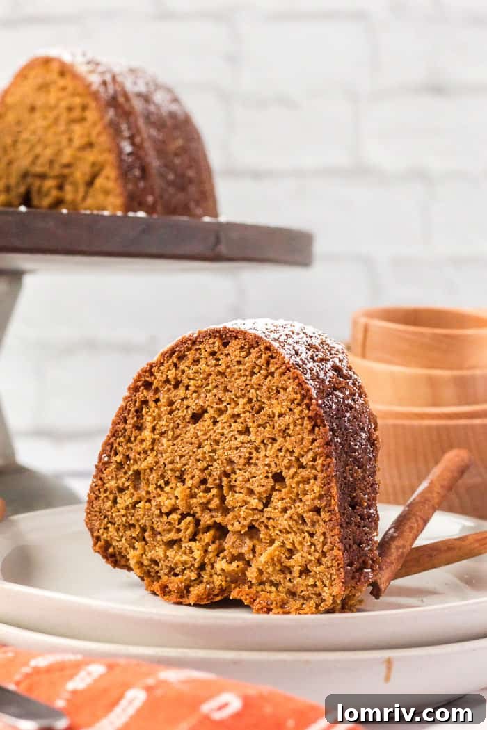 Gingerbread Bundt Cake - Finished and Sliced
