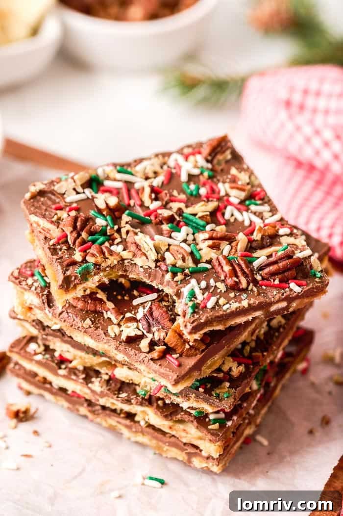 Festive display of Christmas Cracker Candy with holiday decorations