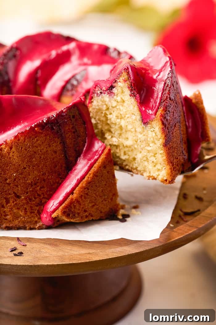 Full view of the Fonio Pound Cake, beautifully glazed and ready to be served