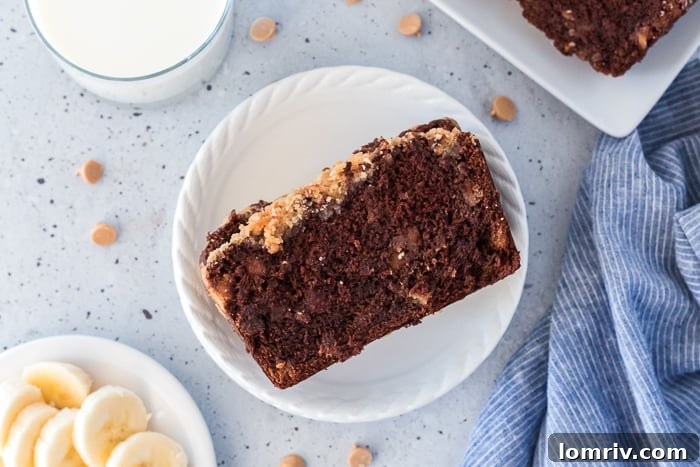 Chocolate Peanut Butter Banana Bread