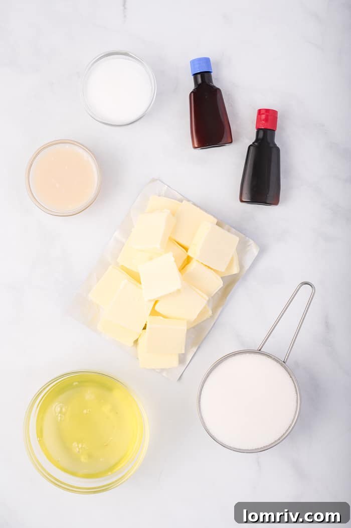Ingredients for Swiss Meringue Buttercream