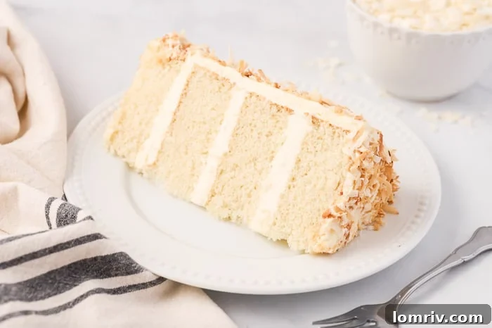 Assembling the Tropical Coconut Layer Cake
