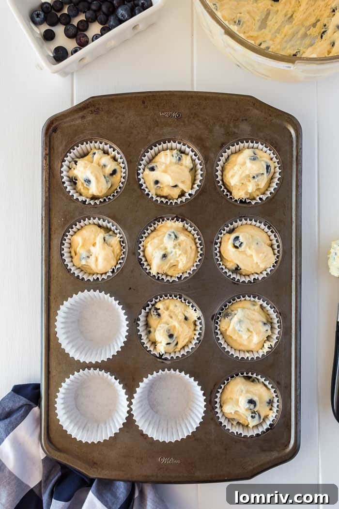 Lemon Blueberry Muffins baking in the oven