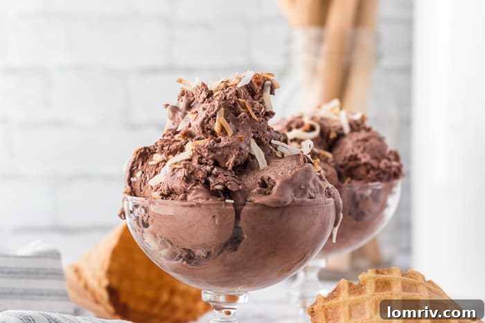 No Churn Chocolate Coconut Ice Cream