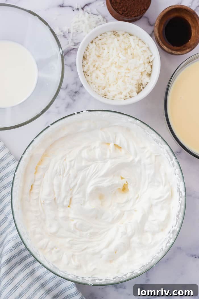 Whipping heavy cream and cream of coconut