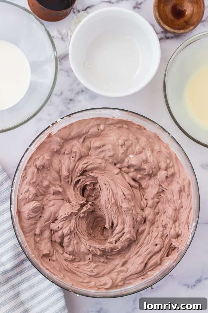 Folding ingredients into whipped cream