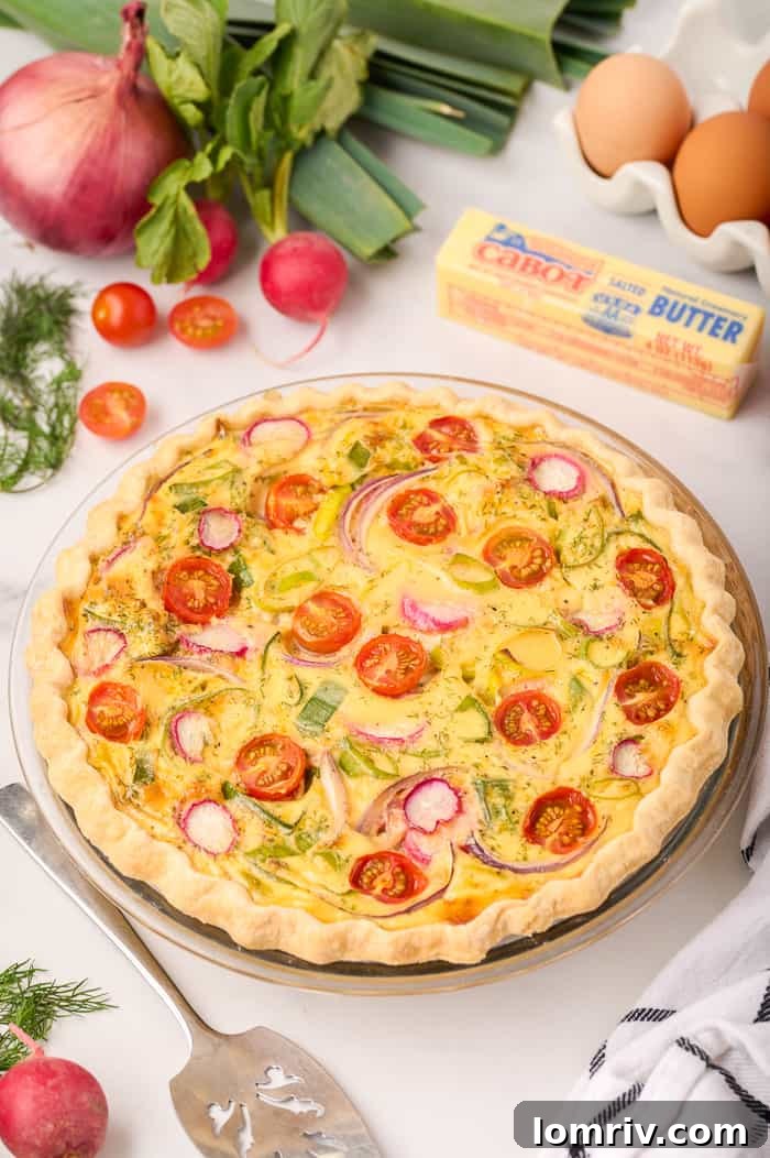 Delicious Farm Vegetable Quiche, perfect for spring brunch