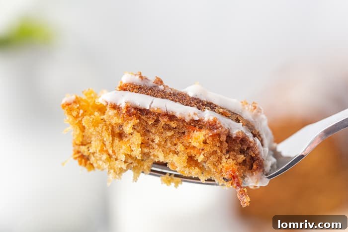 Carrot Bundt Cake slice ready to serve
