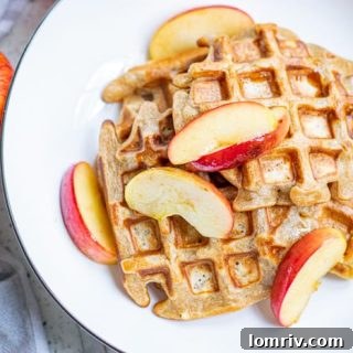 Apple Cinnamon Waffles Recipe Card Image