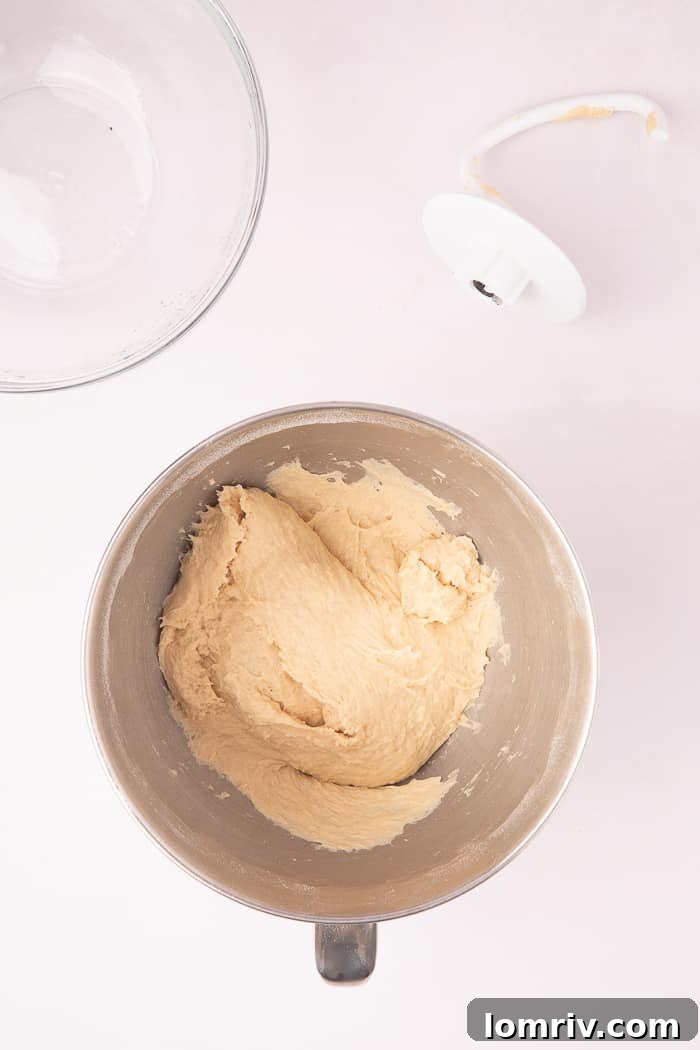 The Cinnamon Swirl Bread dough beautifully risen and doubled in size.