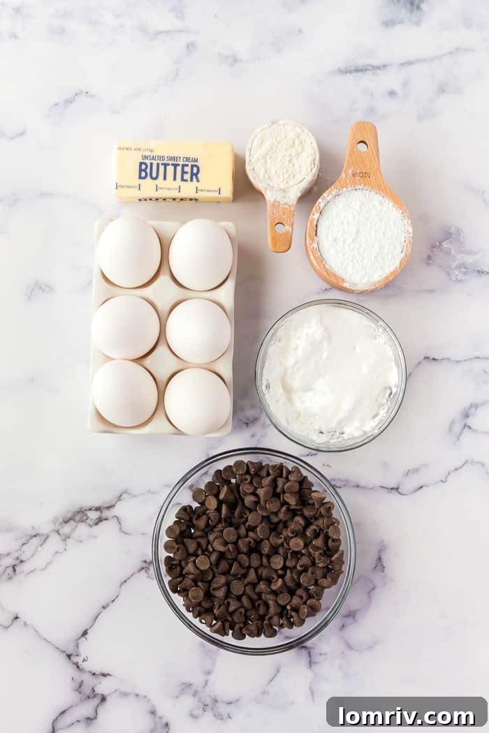 Ingredients for Marshmallow Lava Cake Ready for Mixing