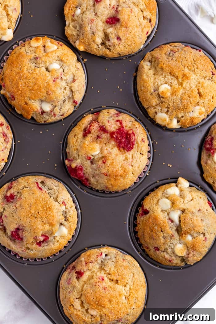 Raspberry White Chocolate Muffins