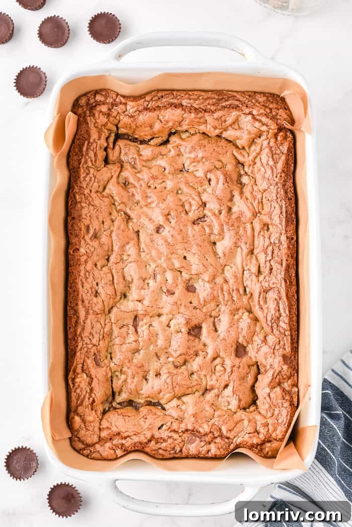 Freshly Baked Peanut Butter Blondies