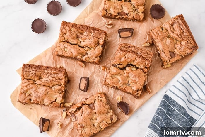 Peanut Butter Blondies Ready to Serve