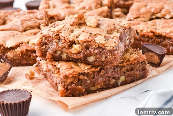 Moist Peanut Butter Blondies with Reese's