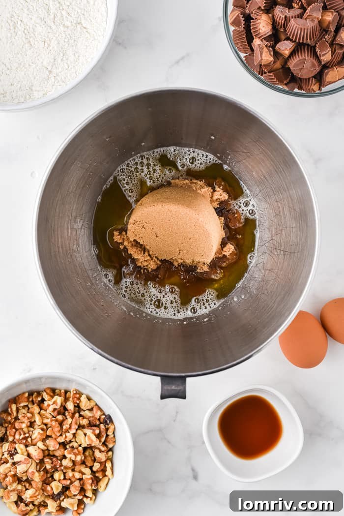 Mixing Butter and Sugars for Blondies