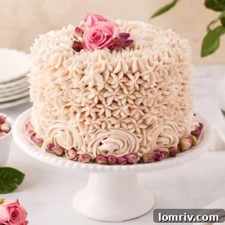 Vanilla Layer Cake with Rose Buttercream