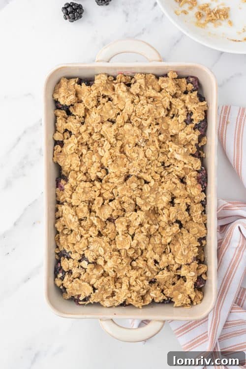 Blackberry crumble ingredients.