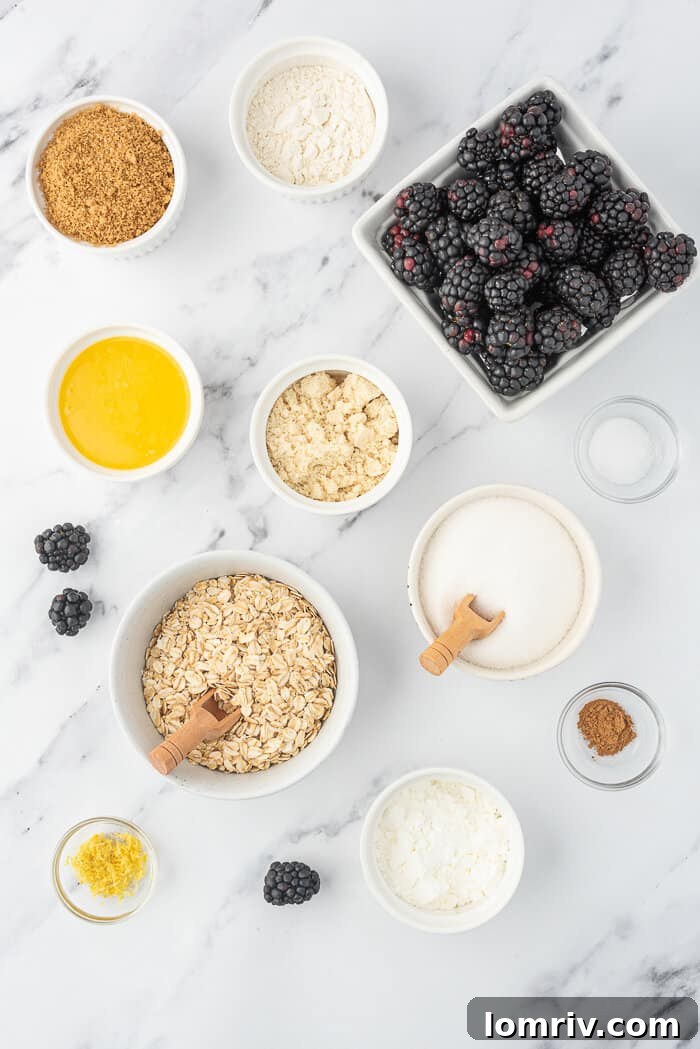 Blackberry crumble ingredients