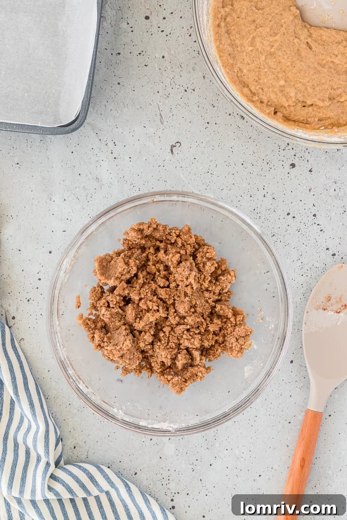 Chai streusel crumble ingredients mixed